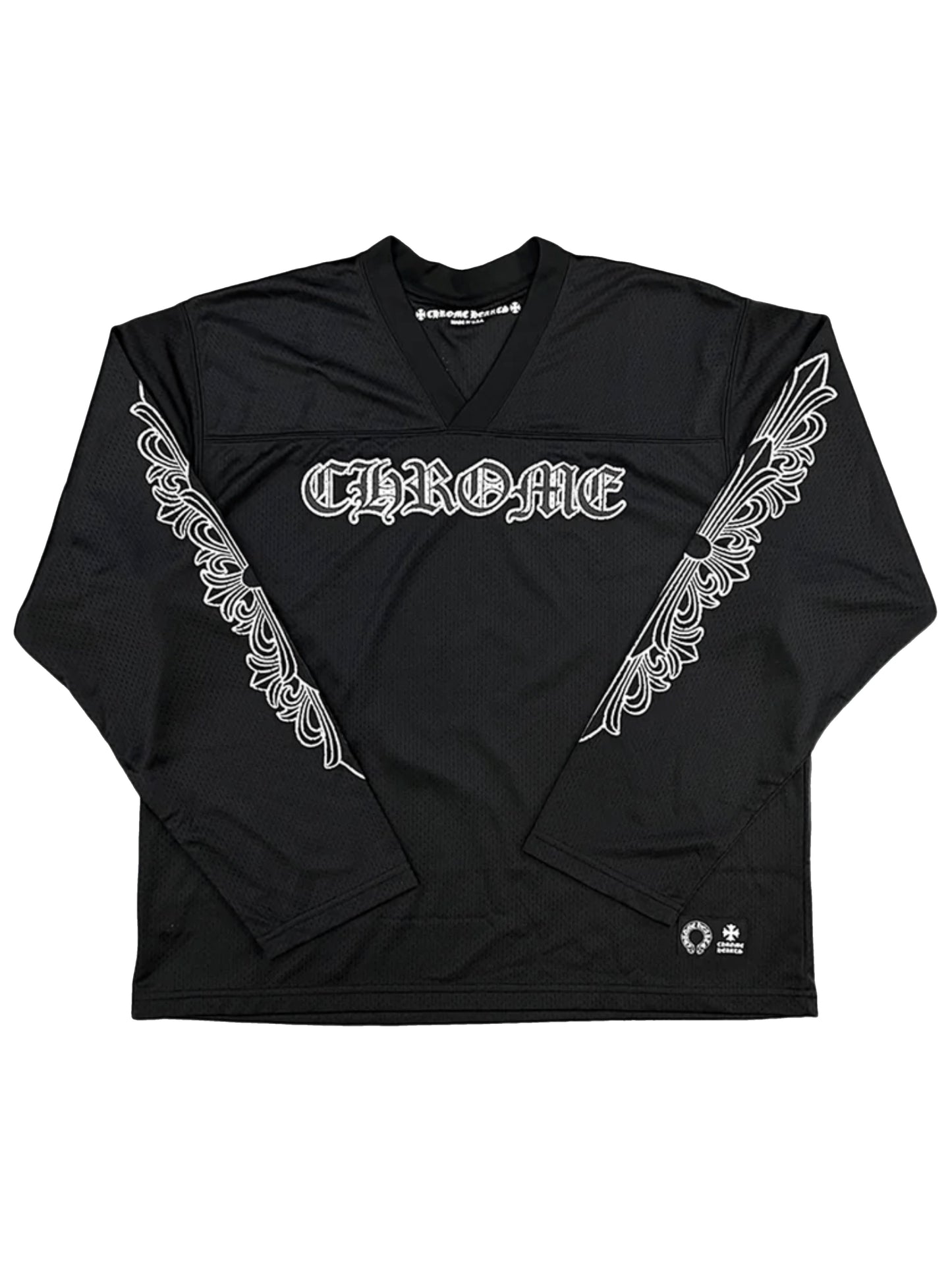 Chrome Hearts Ice Hockey Warm Up Mesh Long Sleeve Tee Black