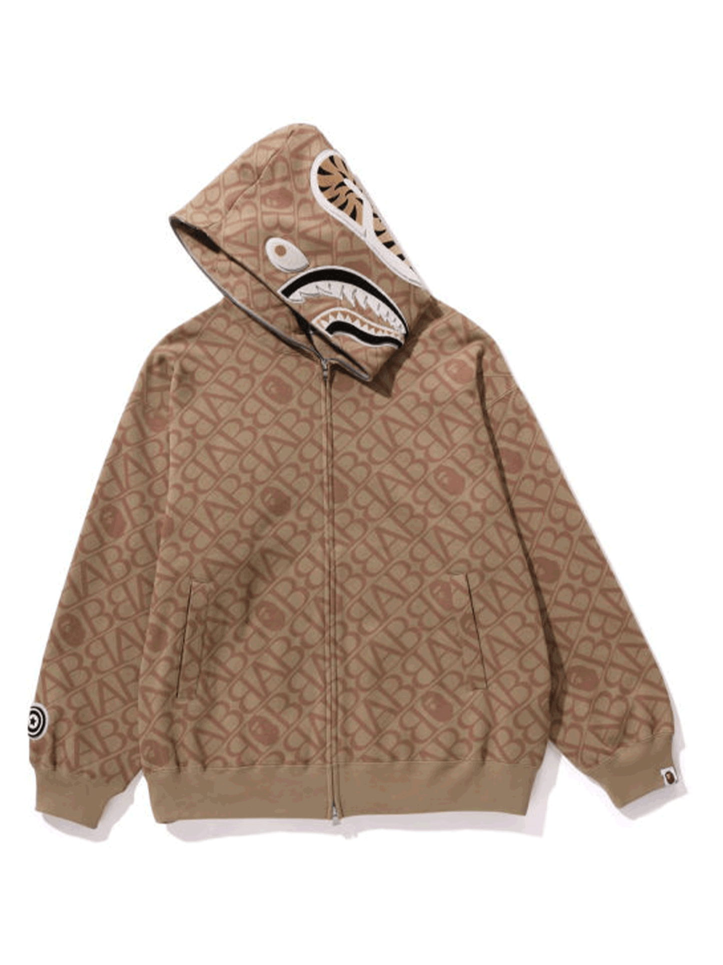 A BATHING APE Sport Monogram Shark Zip Hoodie