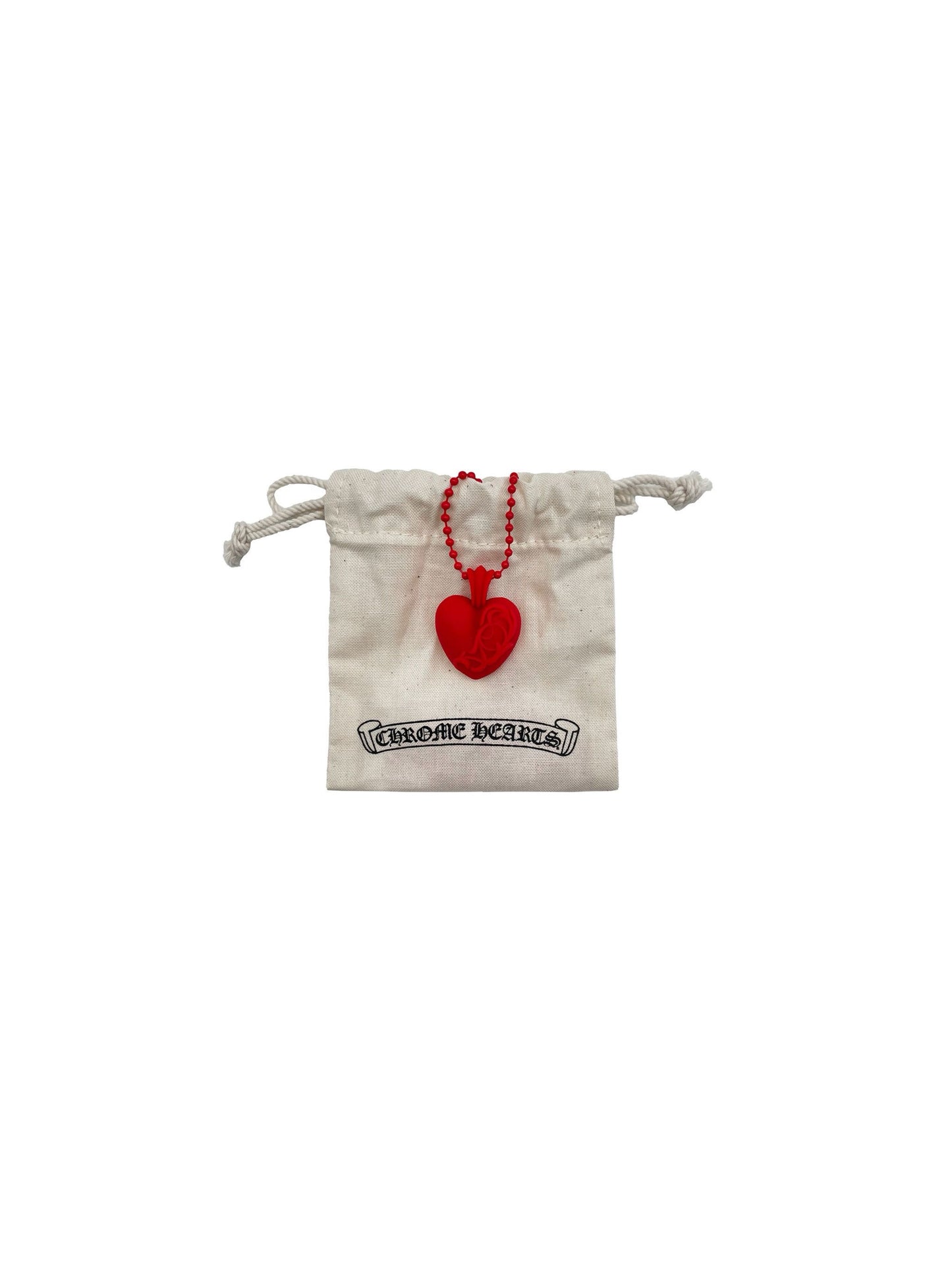 Chrome Hearts Silicone-Heart Necklace Red