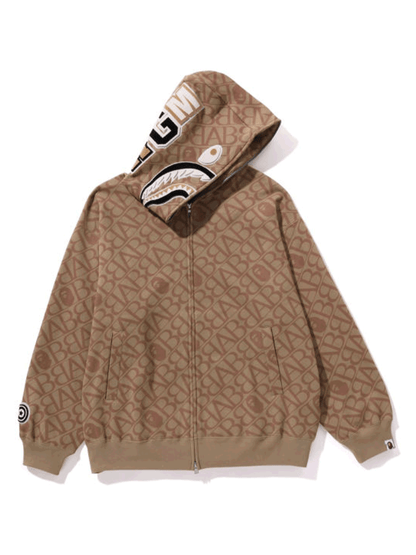 A BATHING APE Sport Monogram Shark Zip Hoodie