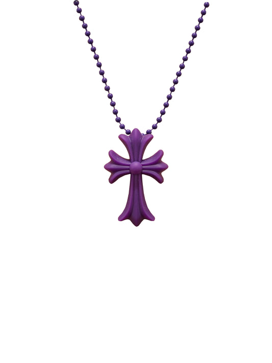 Chrome Hearts Silicone CH-Cross Necklace Purple