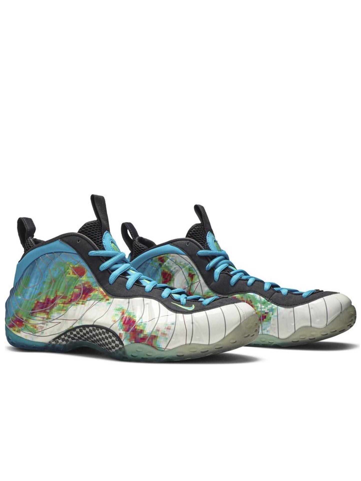 Nike Air Foamposite ONE PRM White/Current Bule-Flash Lime 575420-100