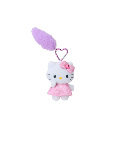 Sanrio Hello Kitty Mascot keychain with tail (leopard) pink