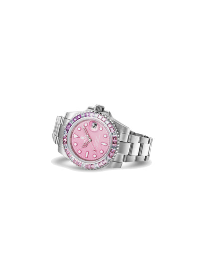 BAPE Type 1 Crystal Stone BAPEX Watch Pink