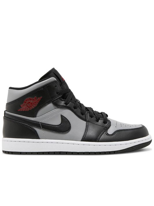 Air Jordan 1 Mid Blk Grey Red 554724-096