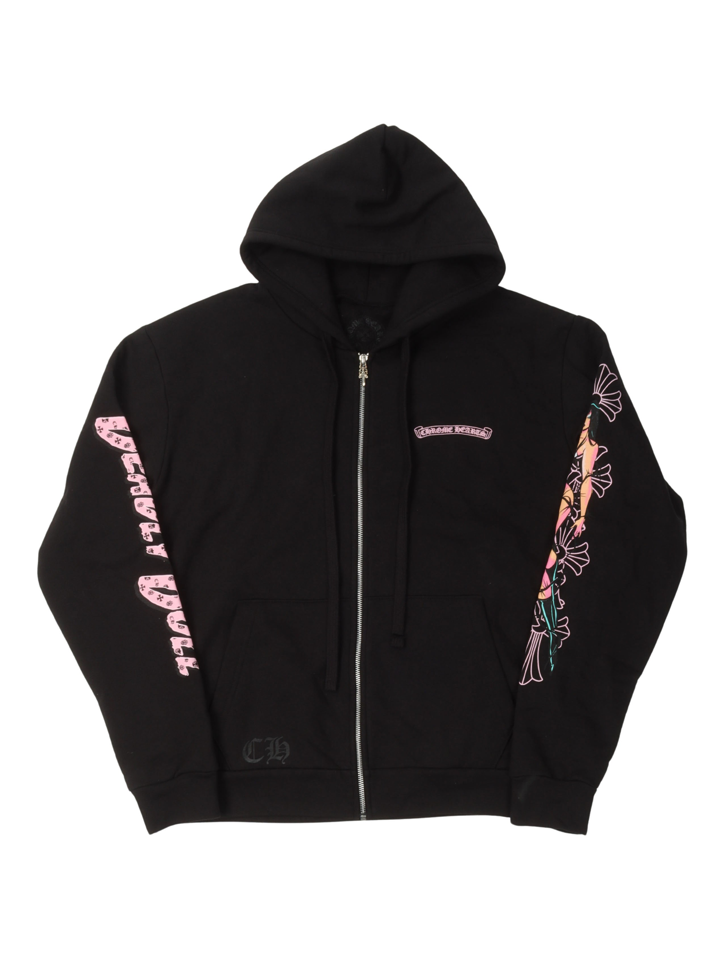 Chrome Hearts Deadly Doll Pink Zip Hoodie