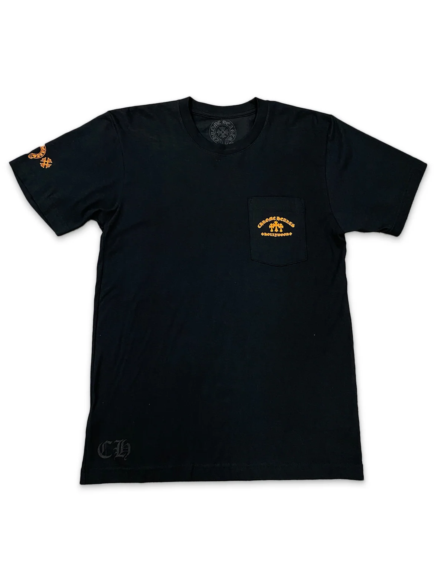 Chrome Hearts Orange Triple Cross Hollywood Tee Black