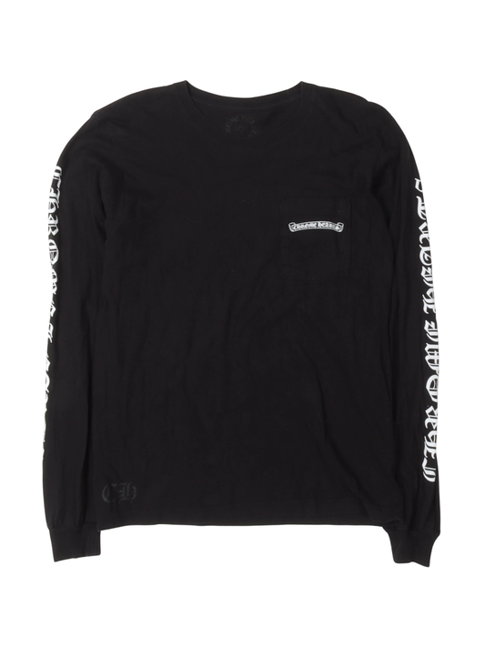 Chrome Hearts Scroll Logo Long Sleeve Tee Black