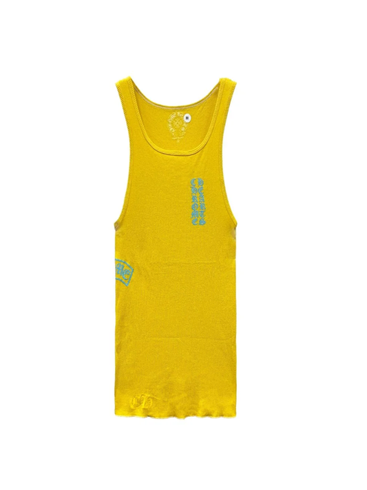 Chrome Hearts T Shape Logo Tank Top Yellow