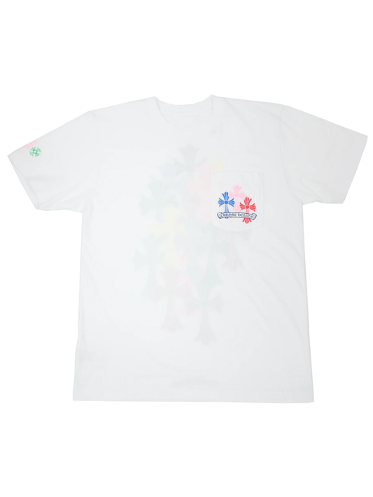 Chrome Hearts Multi Color Cross Cemetery Tee White