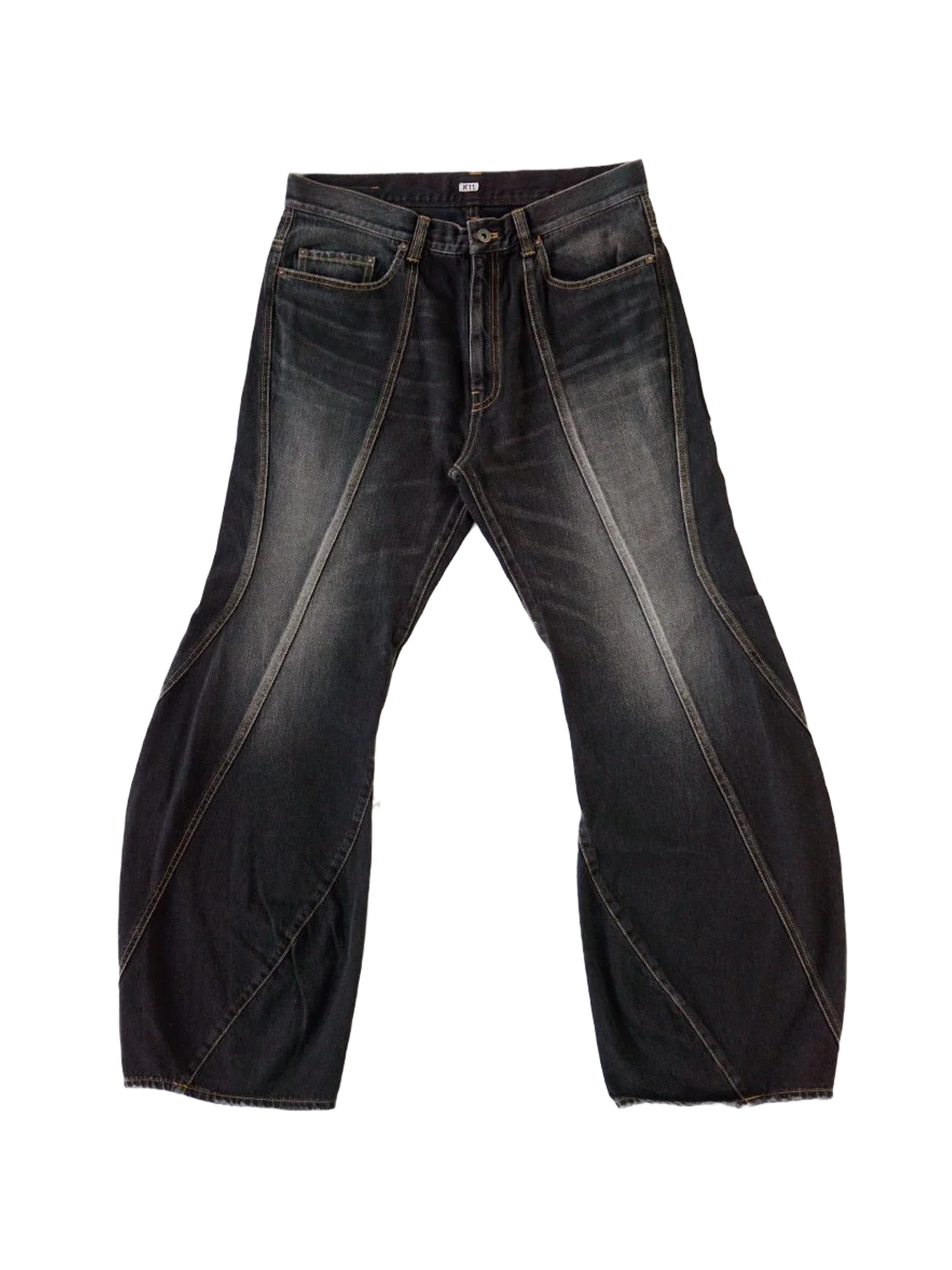 KHOKI 3D Cutting Denim Pants Black