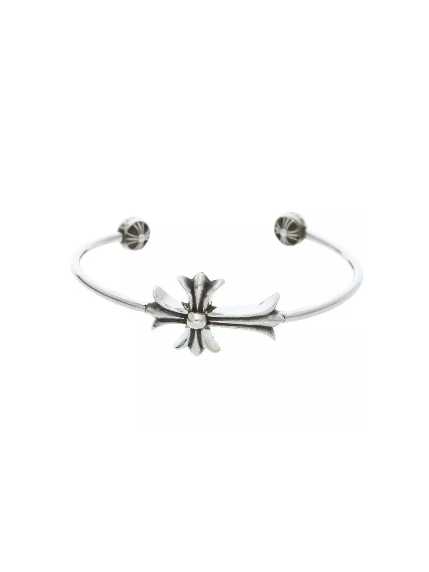 Chrome Hearts Skinny Tiny Cross Silver Bangle