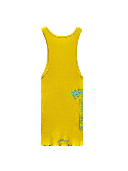 Chrome Hearts T Shape Logo Tank Top Yellow