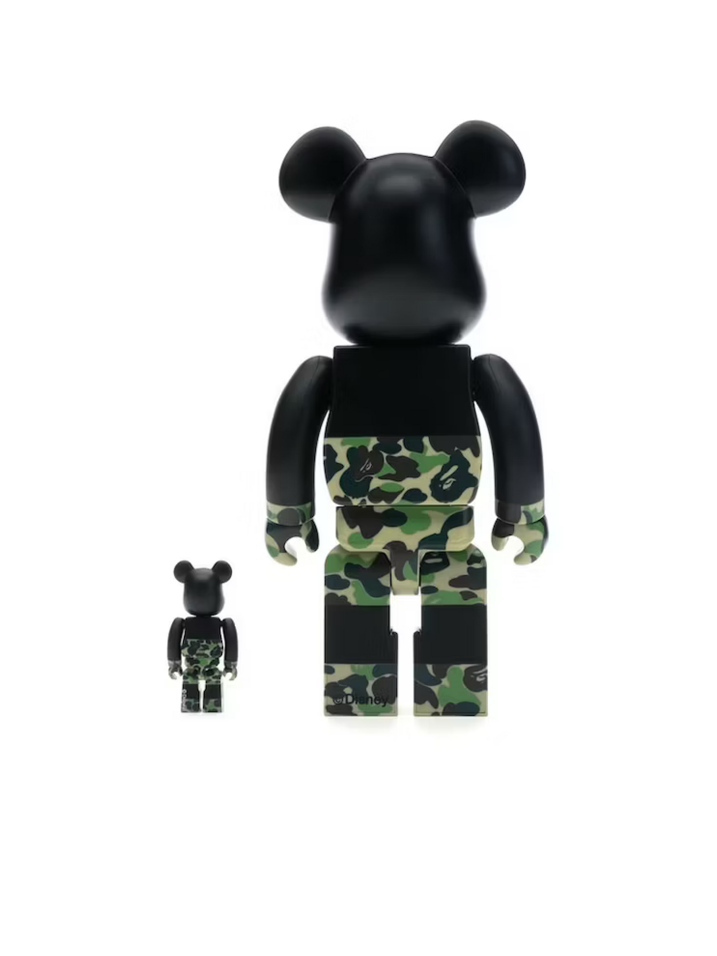 Bearbrick BAPE Mickey Mouse Black/Green Camo 100% + 400%