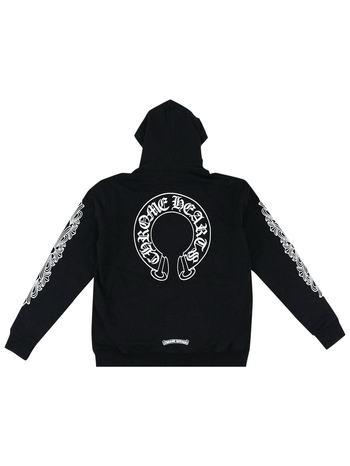 Chrome Hearts Horseshoe Logo Floral Zip Hoodie Black