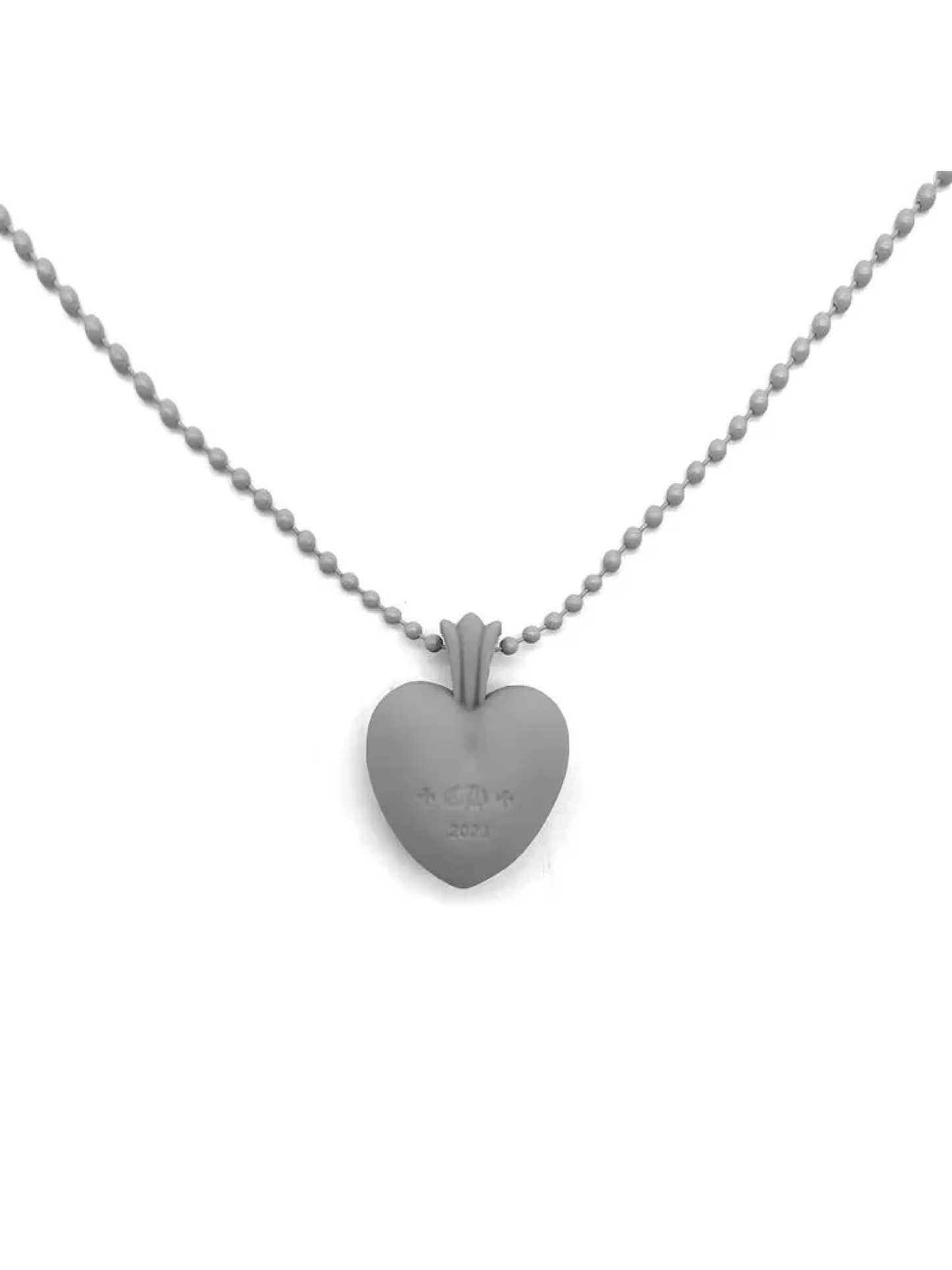 Chrome Hearts Silicone Heart Necklace Grey