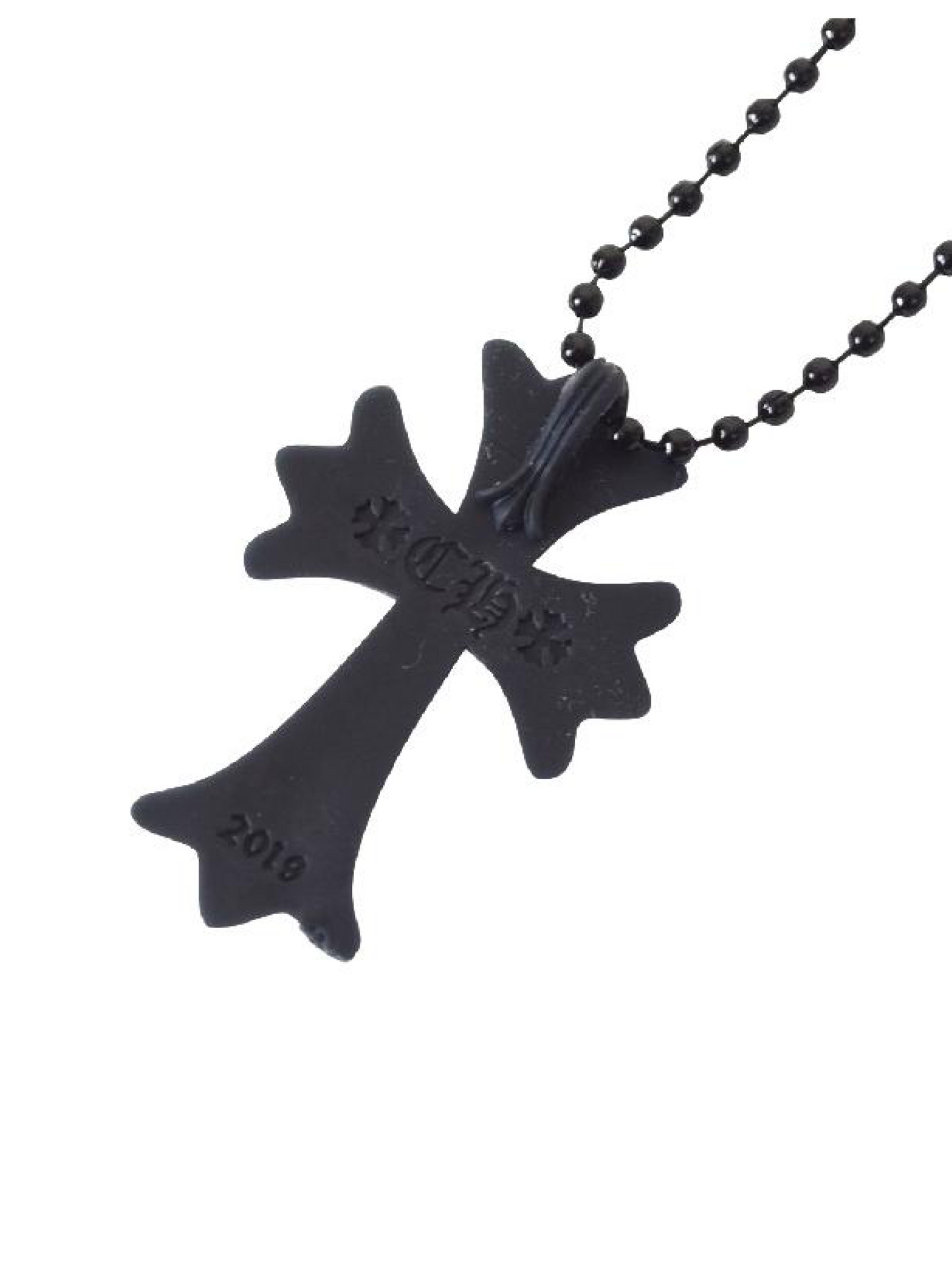 Chrome Hearts Silicone Rubber CH Cross Necklace Black