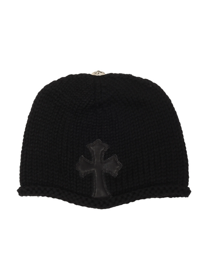 Chrome Hearts Matte Black Cross Patch Cashmere Beanie Black