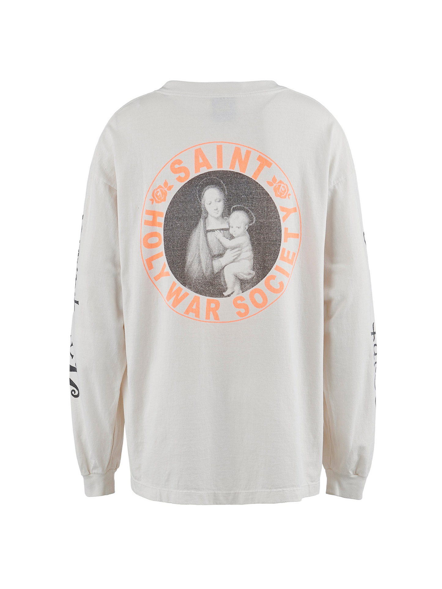 Saint Michael Pink Heart LS Tee White