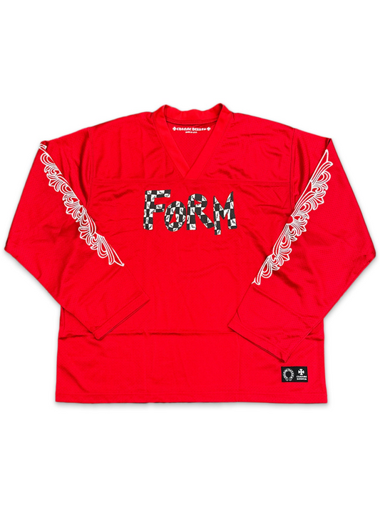 Chrome Hearts Matty Boy Sports Mesh Long Sleeve Warm Up Tee Red