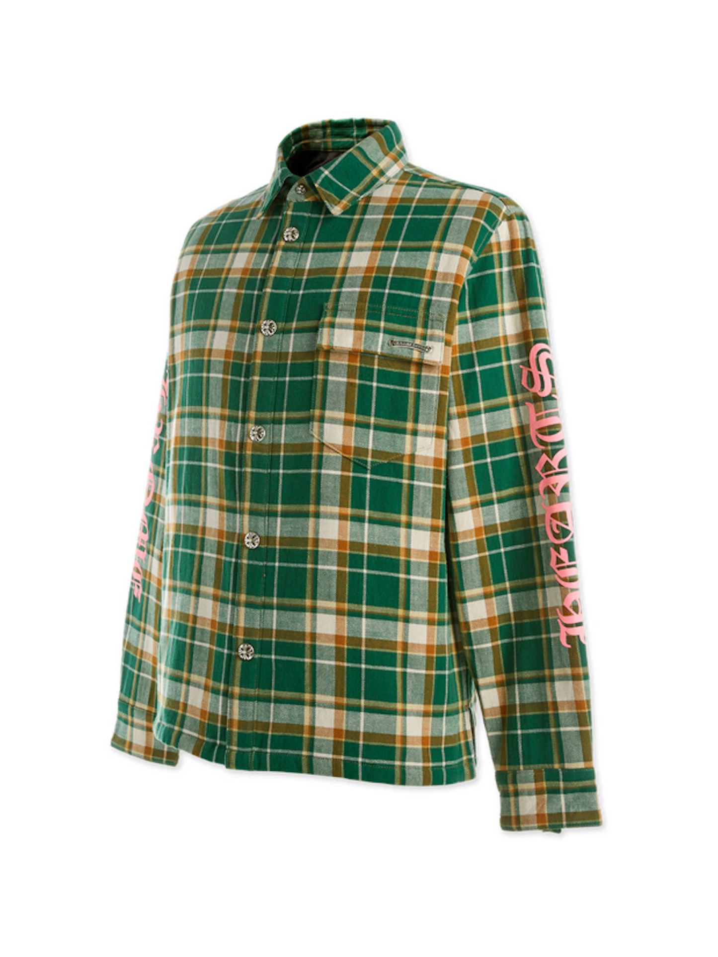 Chrome Hearts CH Flannel Green Shirt Jacket