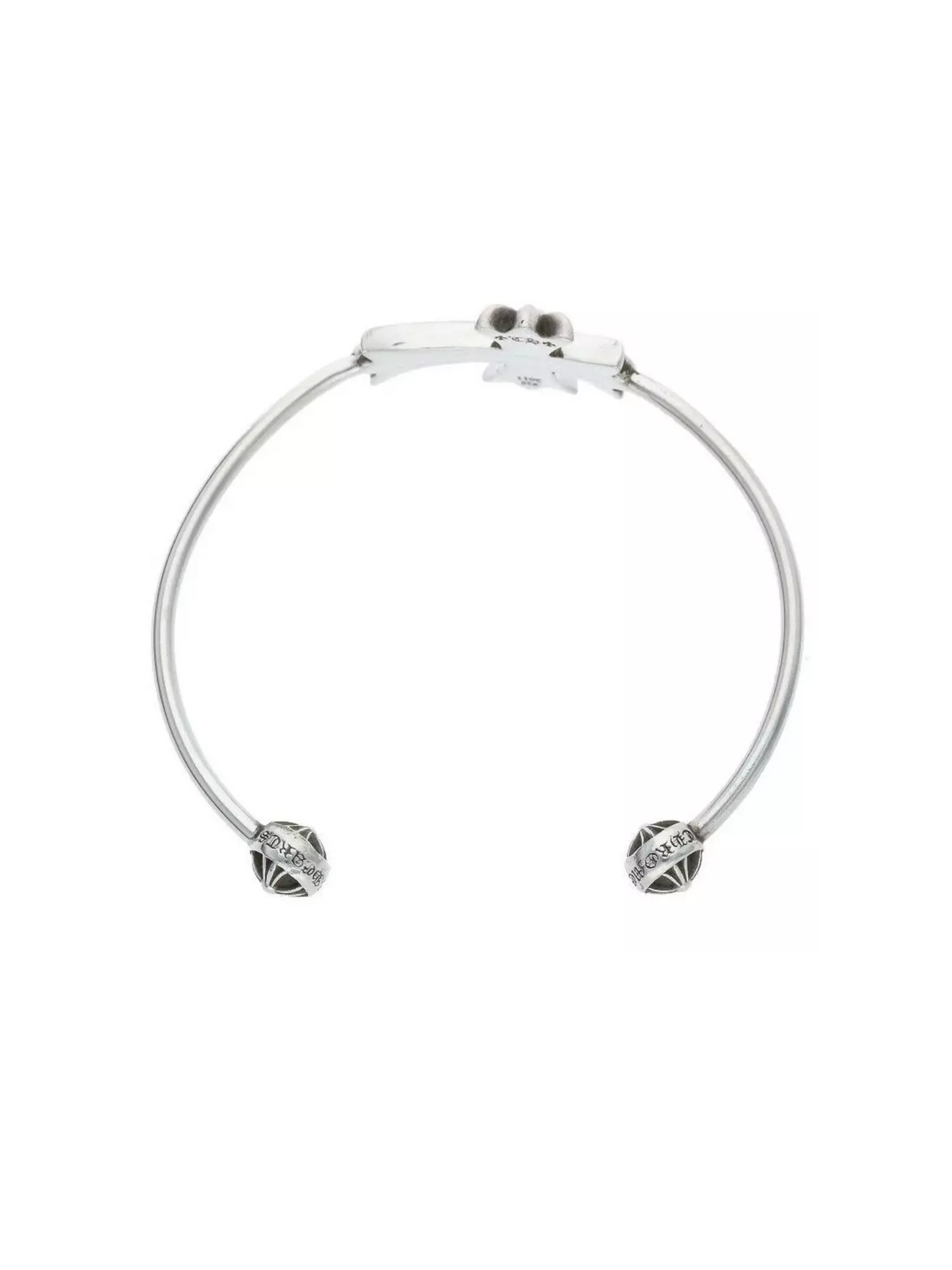 Chrome Hearts Skinny Tiny Cross Silver Bangle