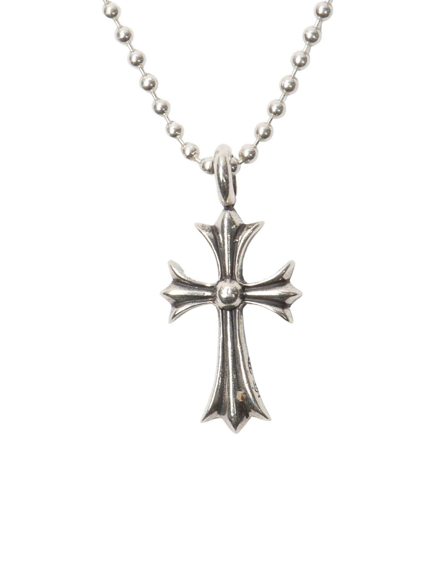 Chrome Hearts Pink Diamond CH Cross Silver Pendant