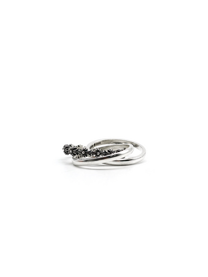 Chrome Hearts Silver Tiny E Plus Triple Ring