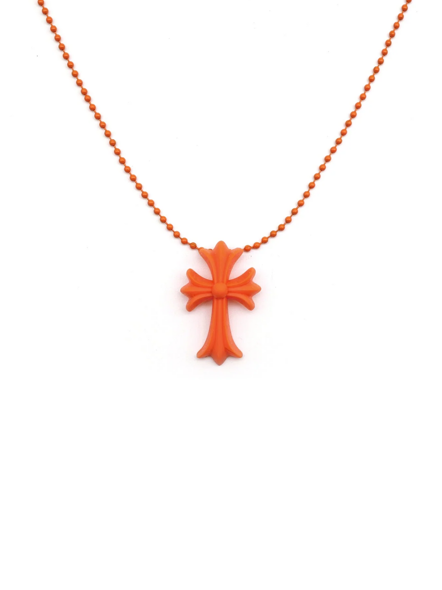 Chrome Hearts Silicone CH Cross Necklace Orange