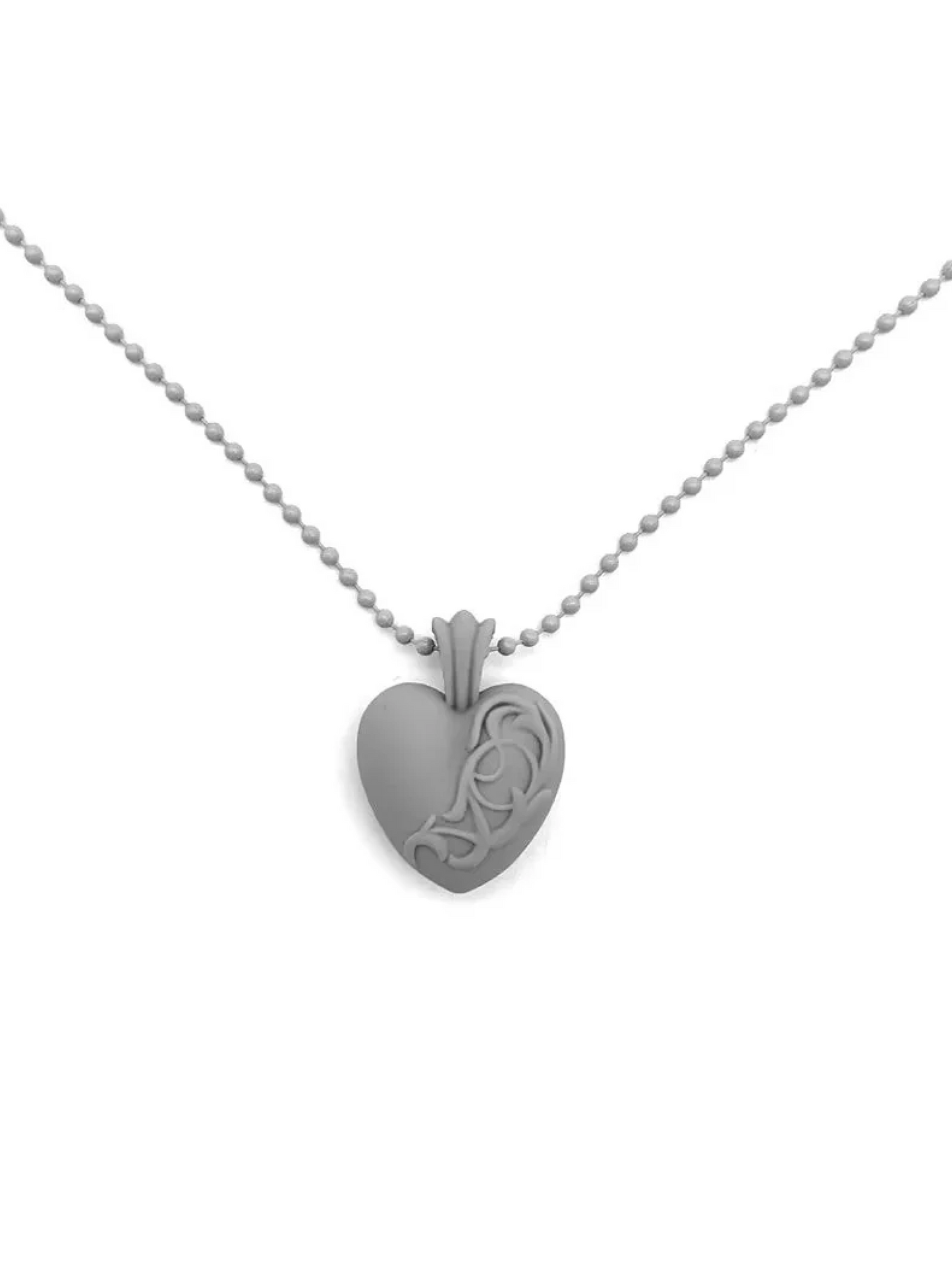 Chrome Hearts Silicone Heart Necklace Grey