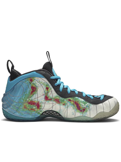 Nike Air Foamposite ONE PRM White/Current Bule-Flash Lime 575420-100