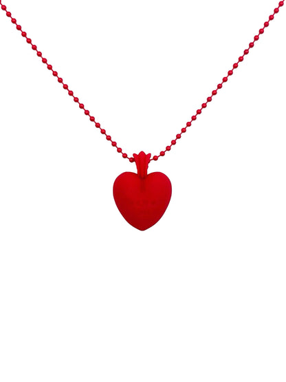 Chrome Hearts Silicone-Heart Necklace Red