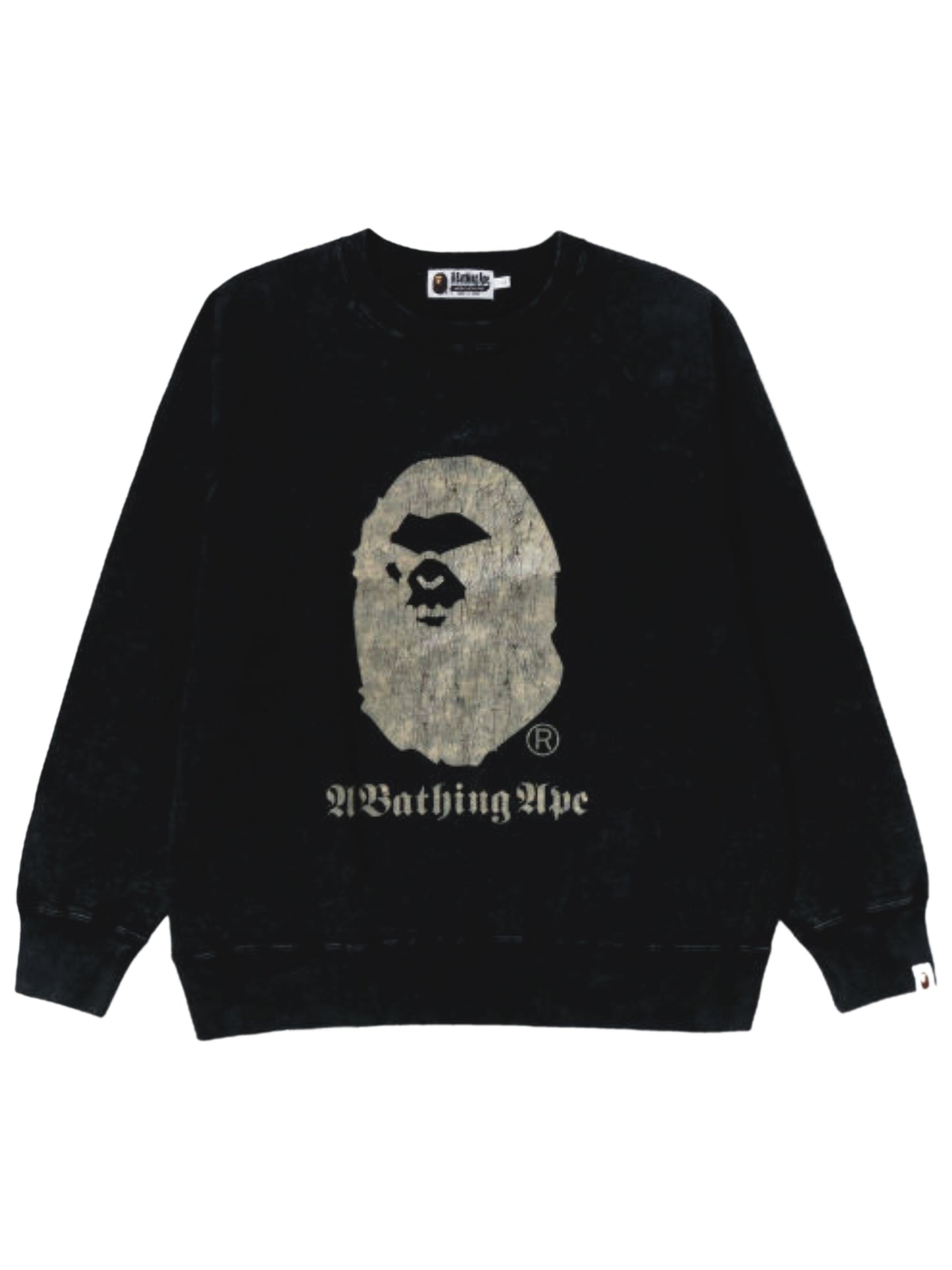 A Bathing Ape Overdye Relaxed Fit Crewneck Black