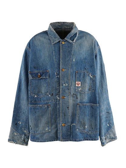 Saint Michael Heart Tag Coverall Blue Denim